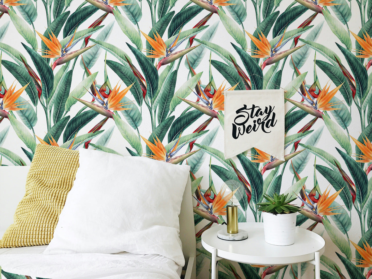 Seamless Floral Tropical Pattern Wallpaper