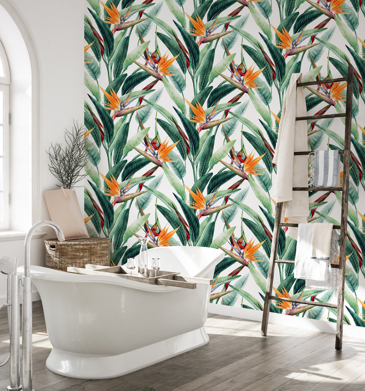 Seamless Floral Tropical Pattern Wallpaper