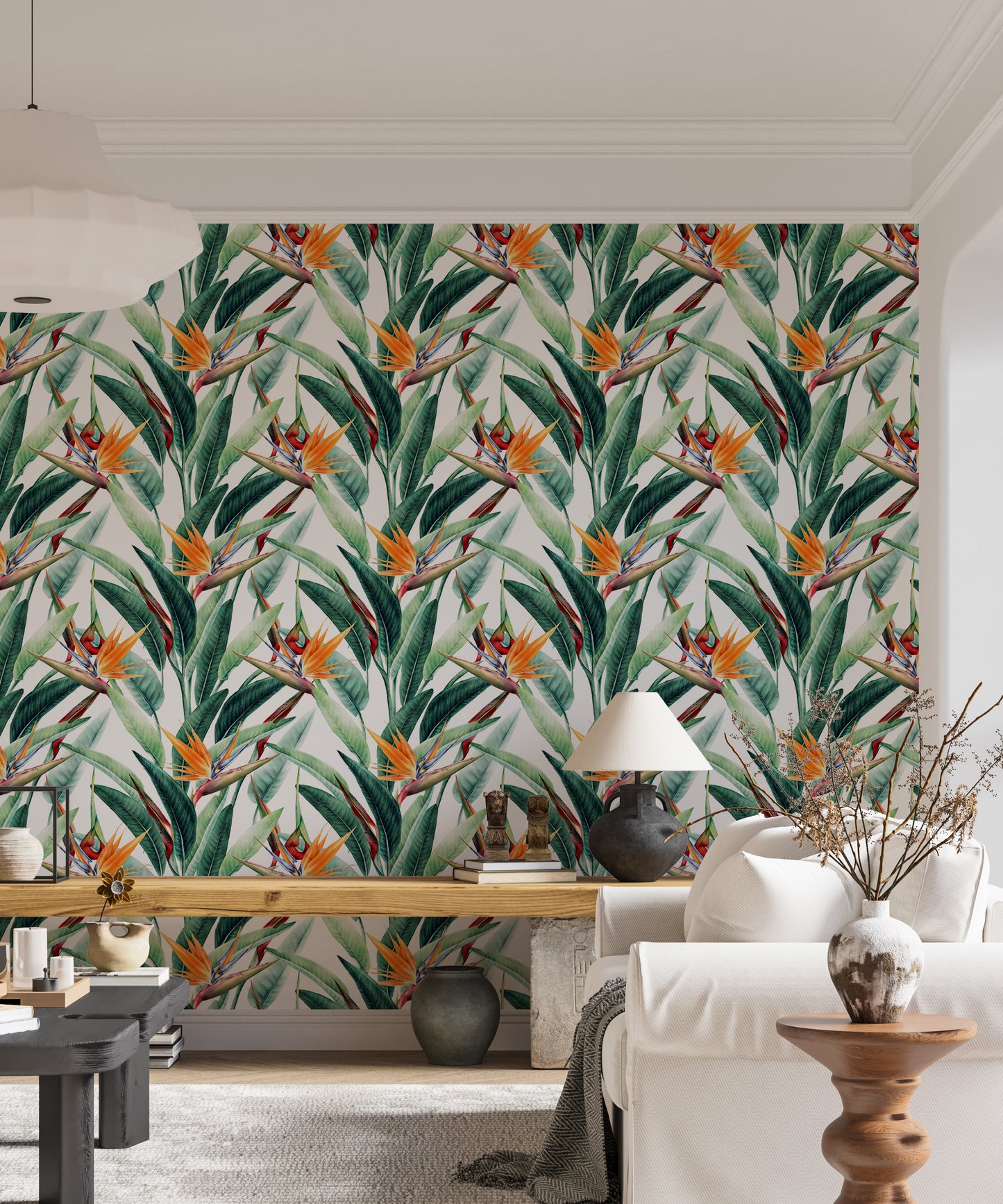 Seamless Floral Tropical Pattern Wallpaper