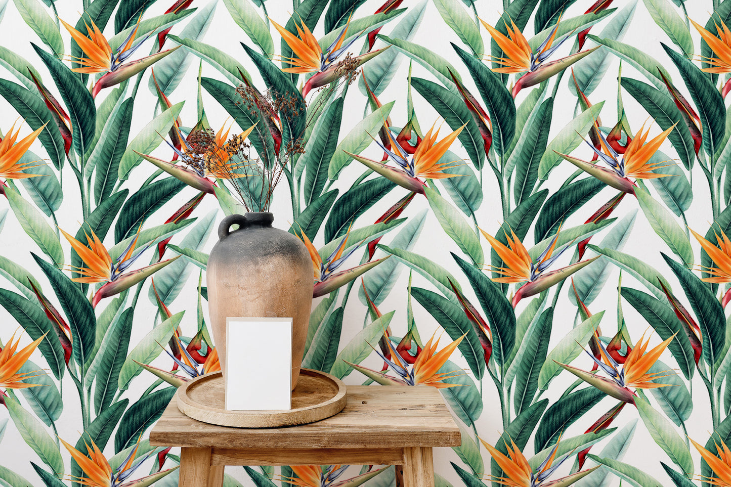 Seamless Floral Tropical Pattern Wallpaper